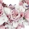 13.5" Pink & White Wooden Floral Spring Artificial Wreath with Berries
